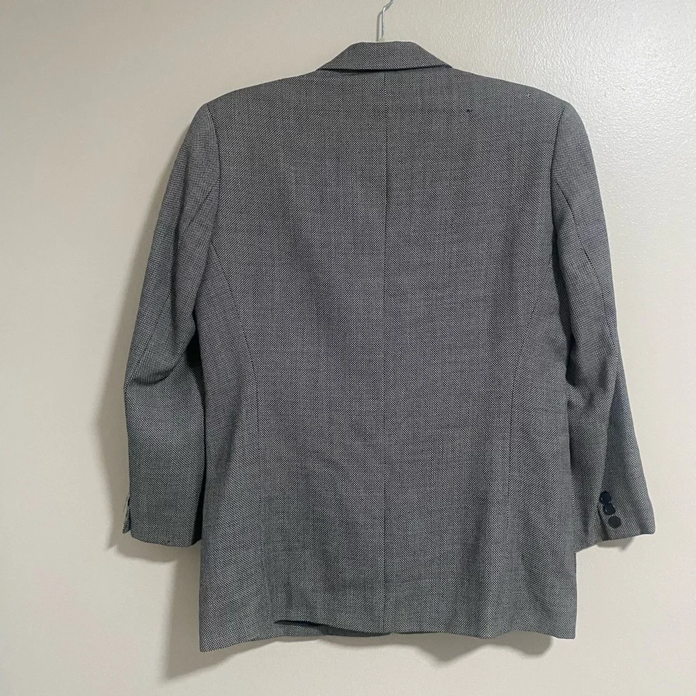 J. Crew 100% Wool Black and Grey Dot Blazer Size 6